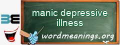 WordMeaning blackboard for manic depressive illness